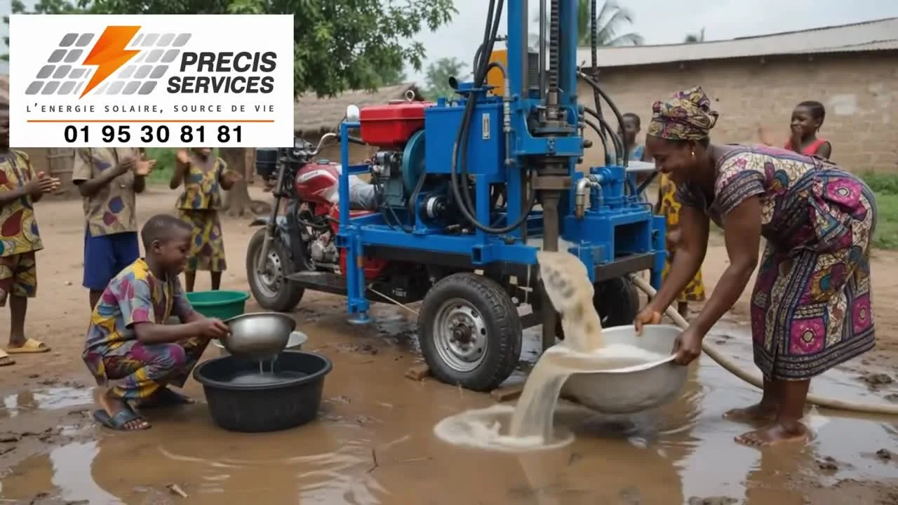 Vidéo — forage d'eau en cours de réalisation au Bénin